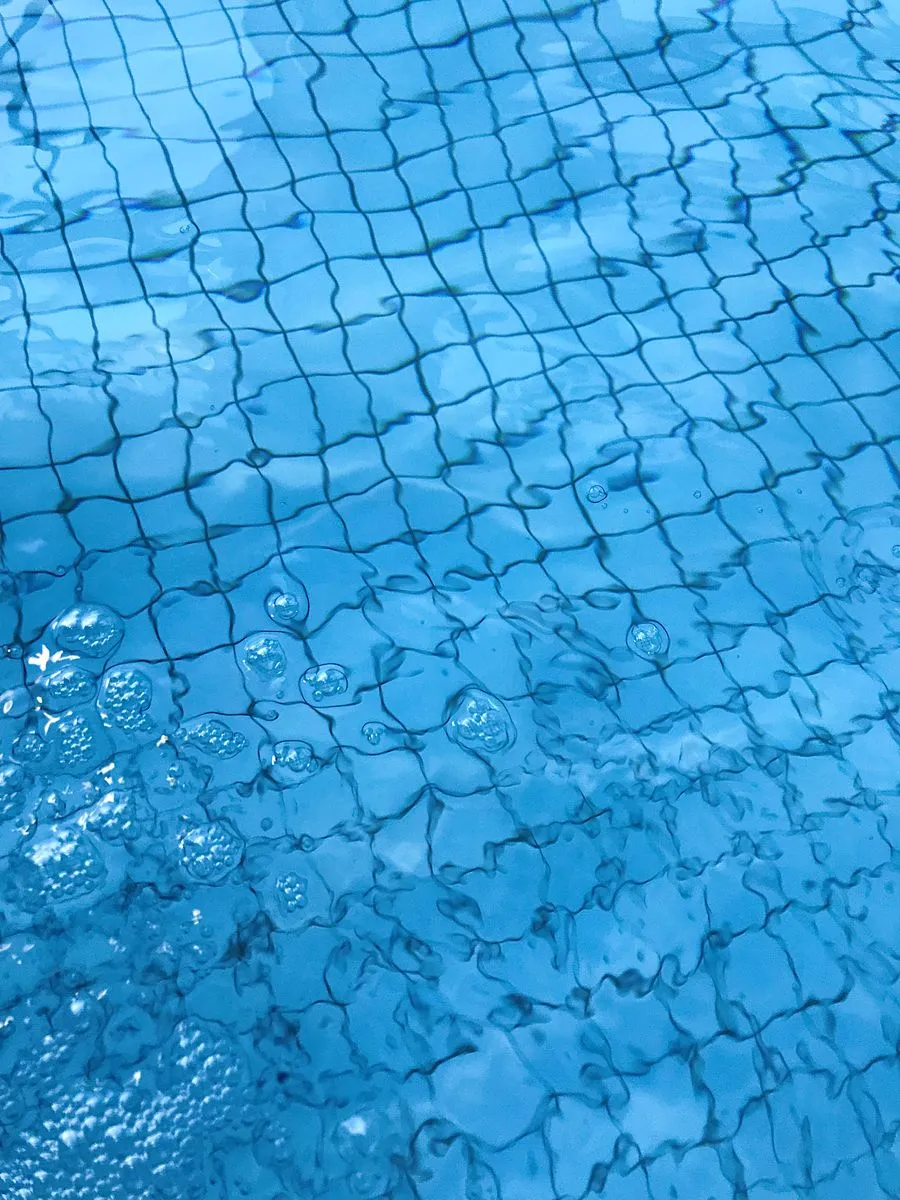 Blue pool tiles